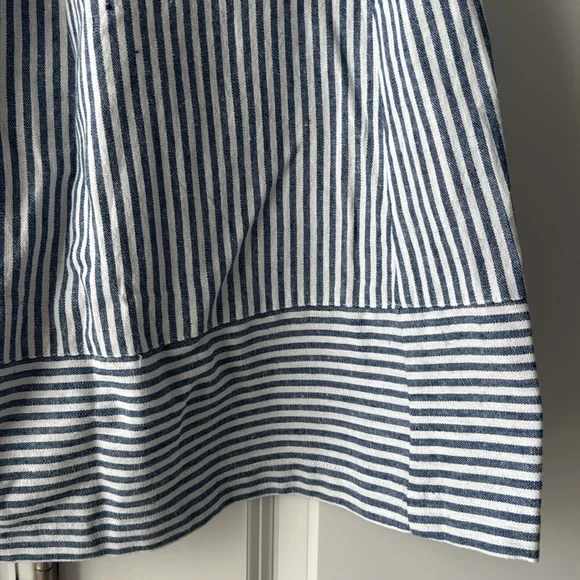 NWOT j crew linen blend striped navy skirt size small midi - Picture 3 of 4